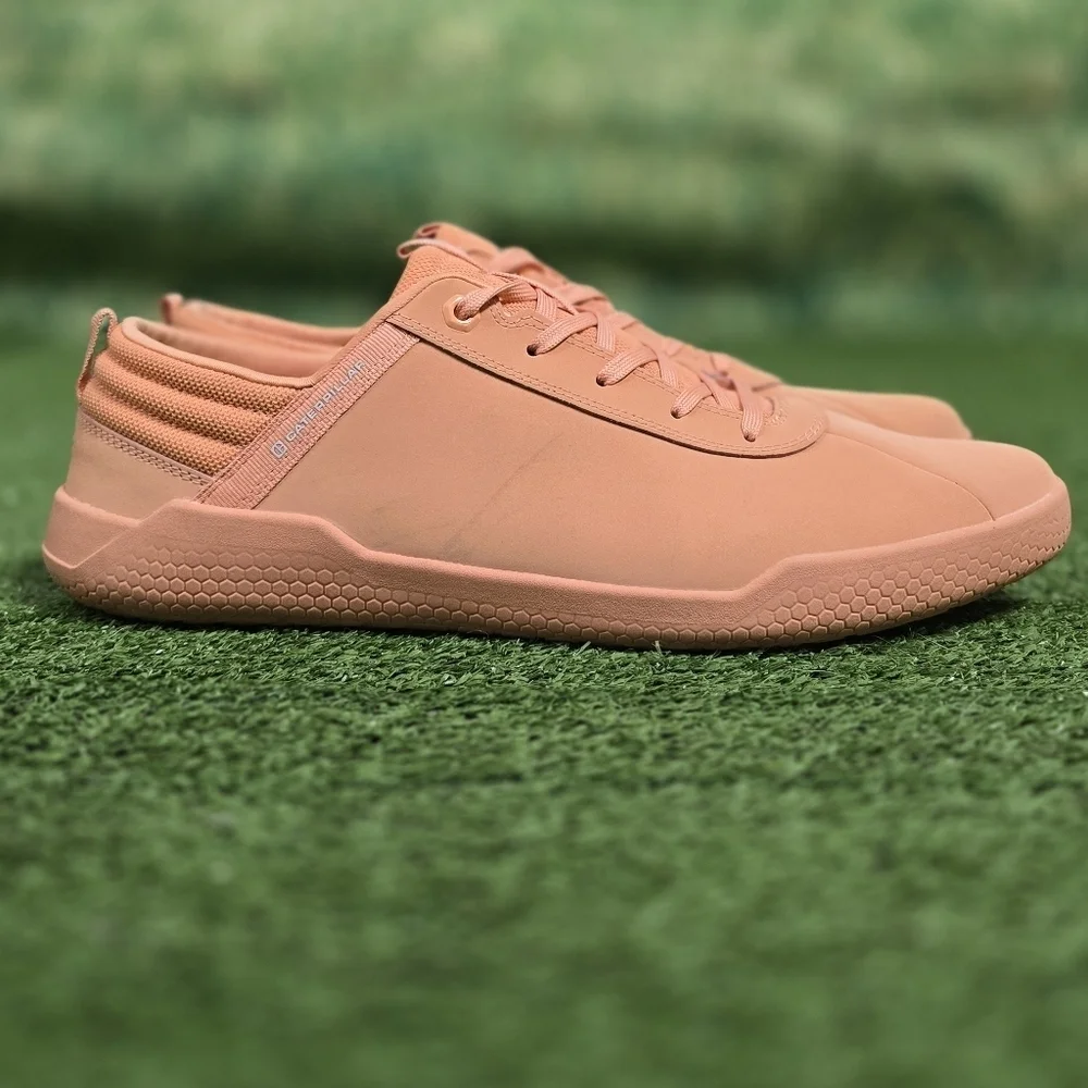 Caterpillar |  Mens Hex NuBuck laced steetwear trainers \ coral \ size 12